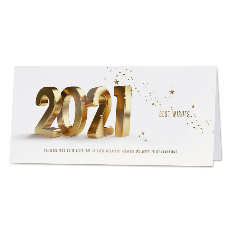 Carte de vœux entreprise 2021 doré et dorure (840.001 ...