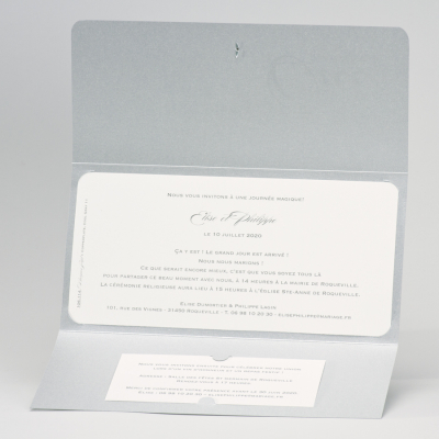 Invitation mariage argentée (106.114)