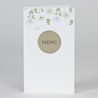 Menu kraft aux fleurs vertes (208.008)