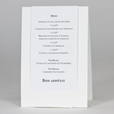 Menu blanc avec intercalaire - or (208.910)