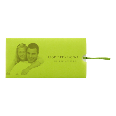Carte pochette calque vert citron (313.001)