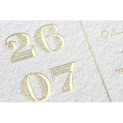 Invitation blanche avec letterpress de luxe (333.022)