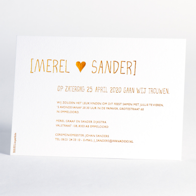 Invitation blanche avec letterpress de luxe  (333.023)