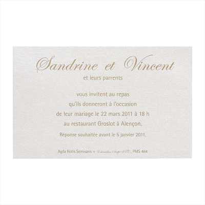 Carte lunch crème nacré (362.051)