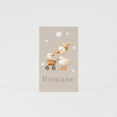 Etiquette canard avec poussette  (535.033)