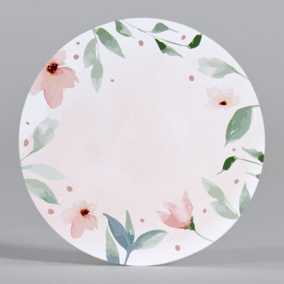 Autocollant rond fleurs et aquarelle (539.204)