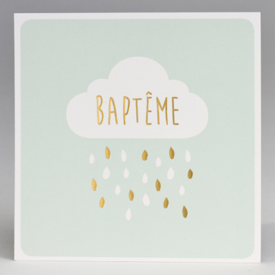 Carte baptême verte et nuage  (577.326)