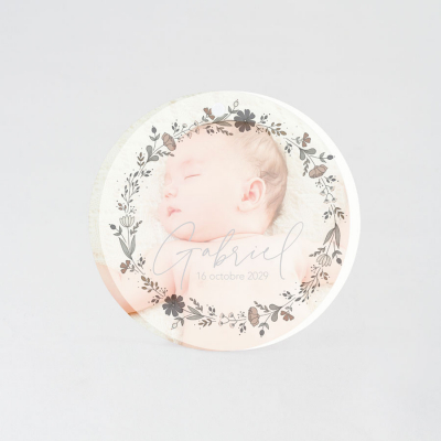 Faire-part naissance rond et calque (581.011)