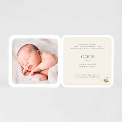 Faire-part naissance vintage garçon bords arrondis (581.027)