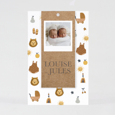 Faire-part naissance motifs et photo (581.030)