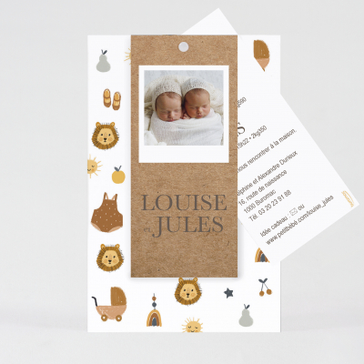 Faire-part naissance motifs et photo (581.030)