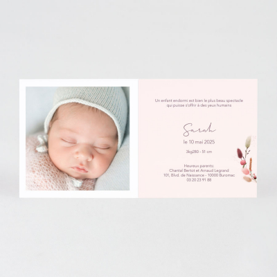 Faire-part naissance pampa fille
 (581.073)