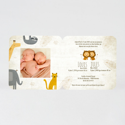 Faire-part lionceaux pour jumeaux
 (581.097)