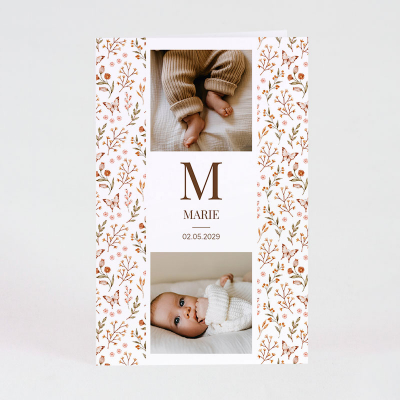 Faire-part naissance fleurs et photos (585.002)