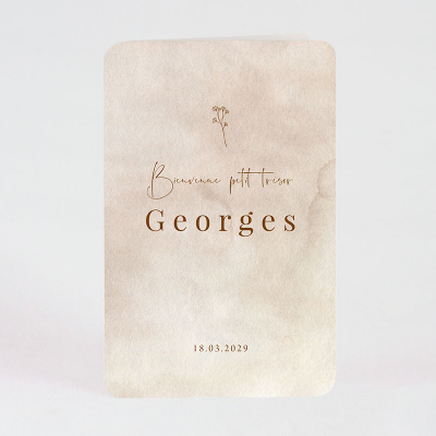 Faire part naissance fond marbré et coin arrondi (585.005)