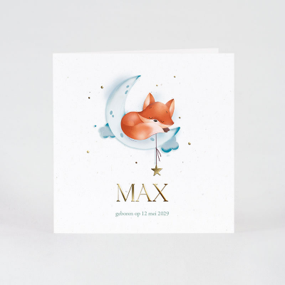 Faire-part naissance petit renard endormi  (585.006)