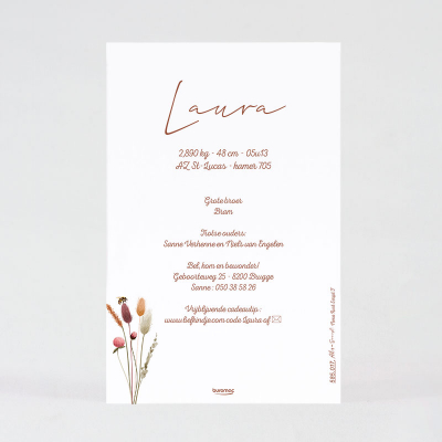 Faire-part naissance fleurs champêtres (585.017)