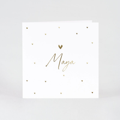 Faire part naissance coeurs dorés (585.020)