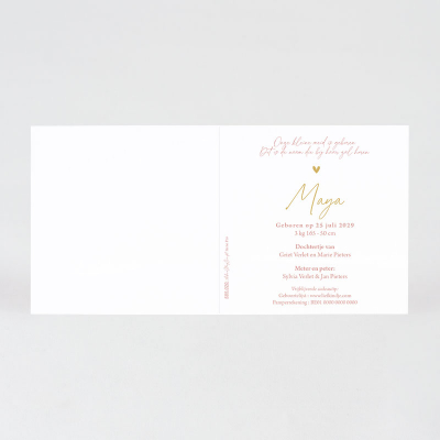 Faire part naissance coeurs dorés (585.020)