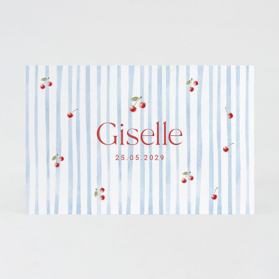 Faire-part naissance cerises papier épais (585.045)