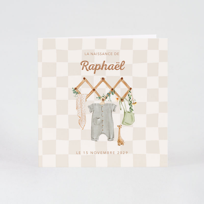 Faire-part naissance vintage petits habits (585.056)