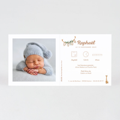 Faire-part naissance vintage petits habits (585.056)