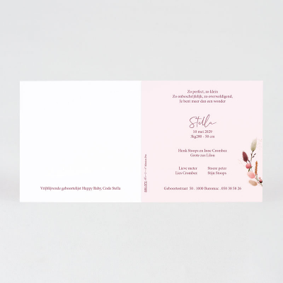 Faire part naissance douces fleurs et dorure (585.073)