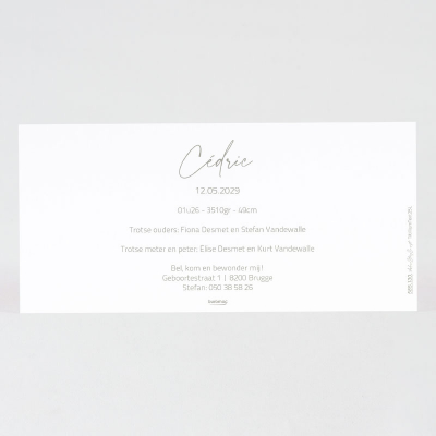 Faire part naissance minimaliste écriture chic (585.130)