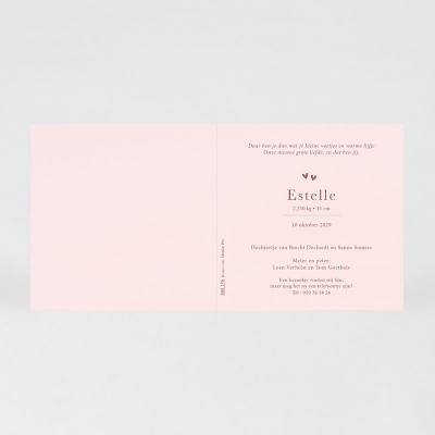 Faire part naissance effet marbre rose (585.175)
