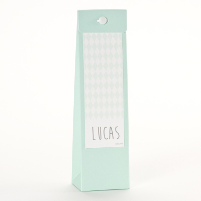 Etiquette longue vichy menthe (595.048)