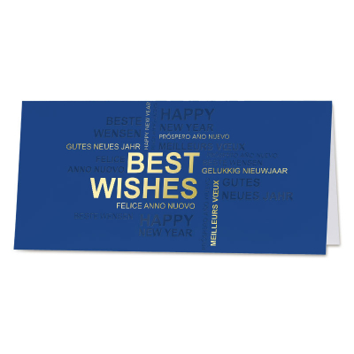 Carte de vœux entreprise bleu reflex et dorure (840.032)