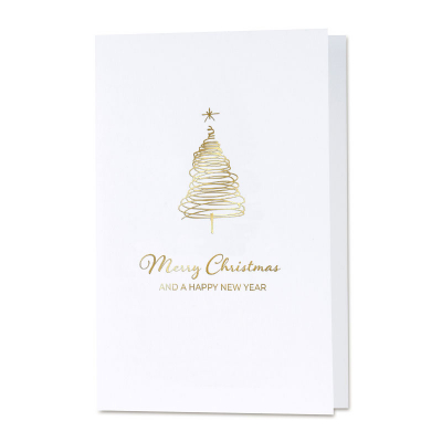 Carte de noël élégante sapin en dorure à chaud (841.055)