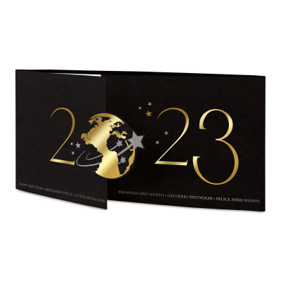 Carte de vœux pochette noir et marquages 2023 (842.002)
