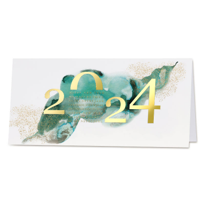 Carte de vœux 2024 aquarelle et dorure (843.003)
