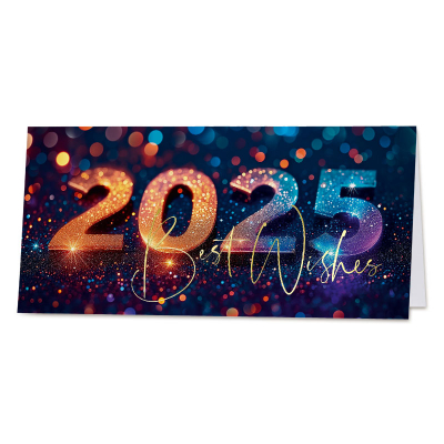 Carte de vœux professionnelle 2025 reflets colorés (844.006)