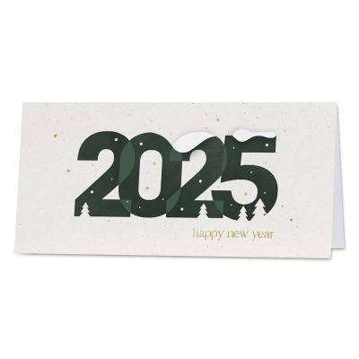 Carte bonne année professionnelle effet papier moucheté et dorure (844.025)