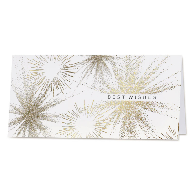 Carte de vœux professionnelle feux d'artifice dorés (844.032)