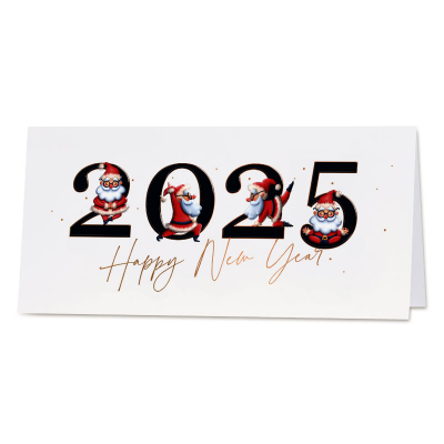 Carte de vœux professionnelle joyeux Pères Noël  (844.086)