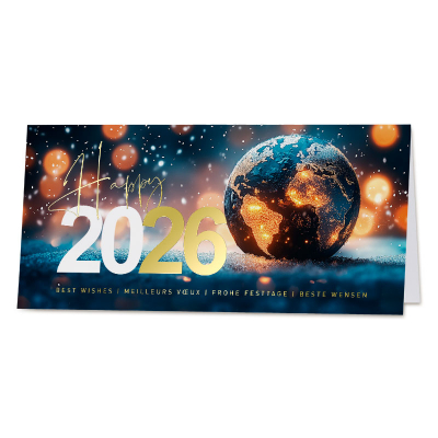 Carte de bonne année 2026 vœux à l'international (845.003)