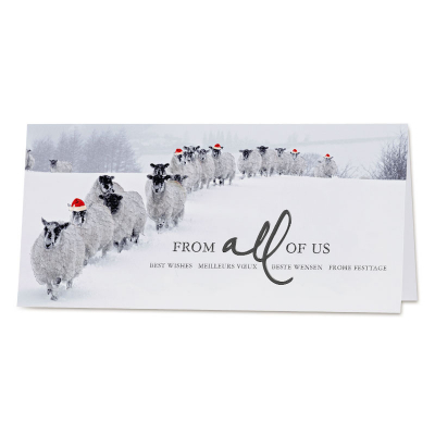 Carte de bonne année 2026 moutons et bonnets de Noël (845.093)