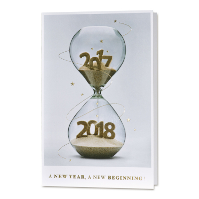 Carte de vœux sablier du Nouvel An (847.066)