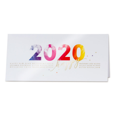 Carte "Happy 2020" en couleur  (849.014)
