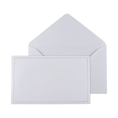 Witte enveloppe met fijn zwart kader (069.009)
