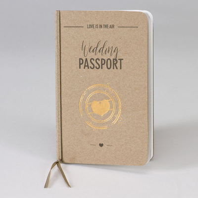 Eco paspoort met hart in koperfolie - ENG (108.044)