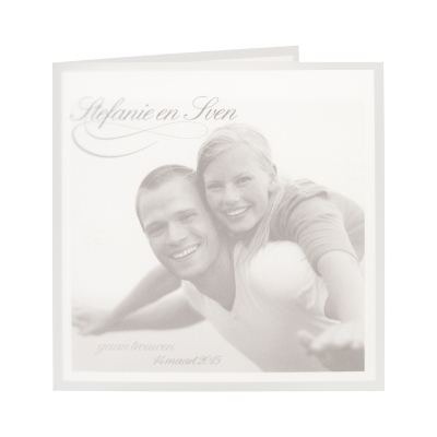 Vierkante huwelijkskaart met blanco pochette
 (112.144)