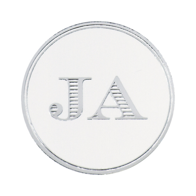 Ronde sluitzegel JA in zilverfolie (175.101)