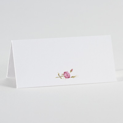 Wit tafelkaartje met roze bloem (226.024)