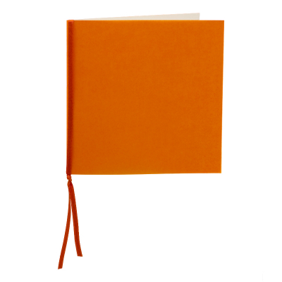 Vierkante kaart met oranje kalk en lint (313.023)