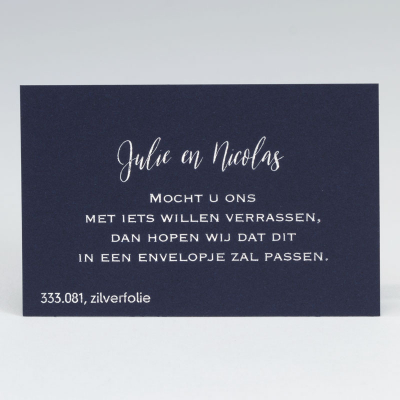 Klein kaartje 8.5 x 5.5 cm - DONKERBLAUW 480g (333.081)