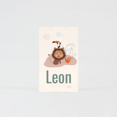 Label leeuw met toekan (535.051)